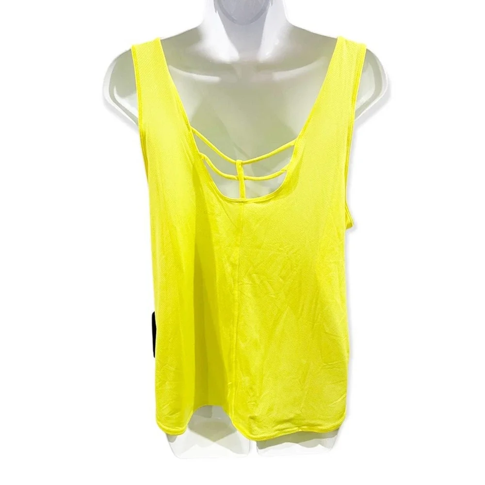 Peach Kinsei Tank Top Electric Lime Color Style P1286KL NWT Size Large - Picture 5 of 10